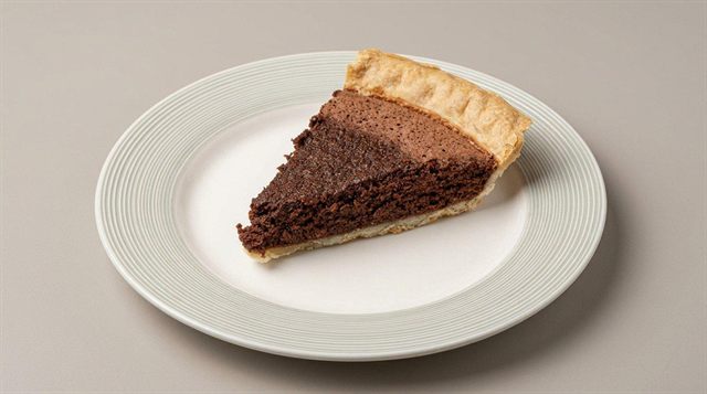 Slice of chocolate fudge pie at Betty's Bar-B-Q in Anniston, AL