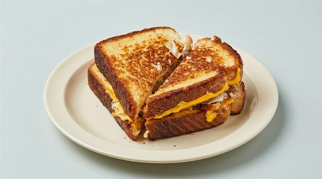 Cluck-N-Cheese grilled chicken and cheese sandwich on Texas toast at Betty's Bar-B-Q in Anniston, AL