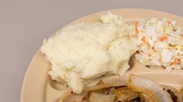 Creamed potatoes served with cole slaw at Betty's Bar-B-Q in Anniston, AL
